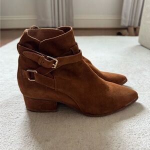 Jeffrey Campbell for Free People Suede Ankle Boots in Cognac Brown